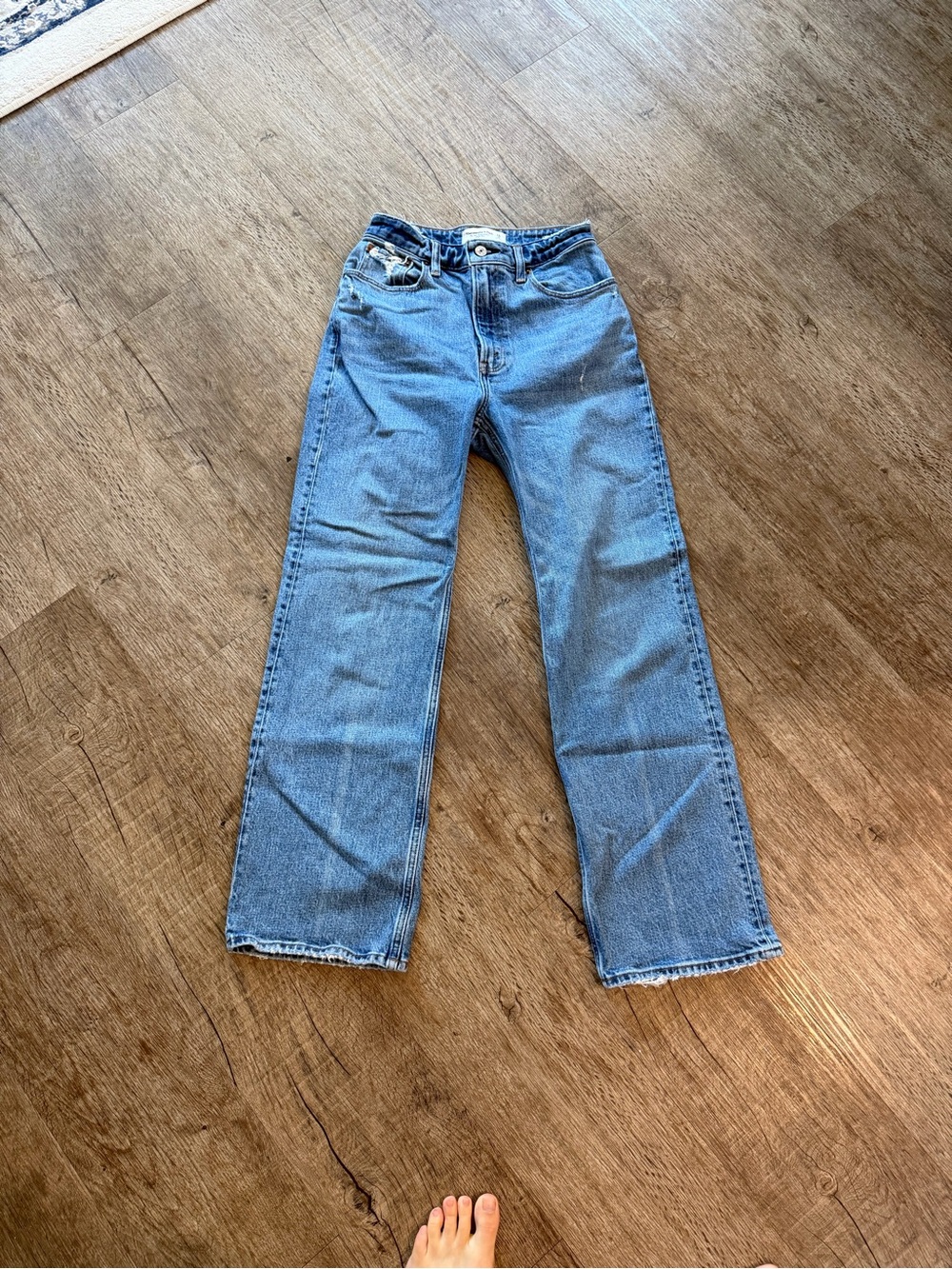 Abercrombie & Fitch Light Blue Straight-Leg Women's Jeans
